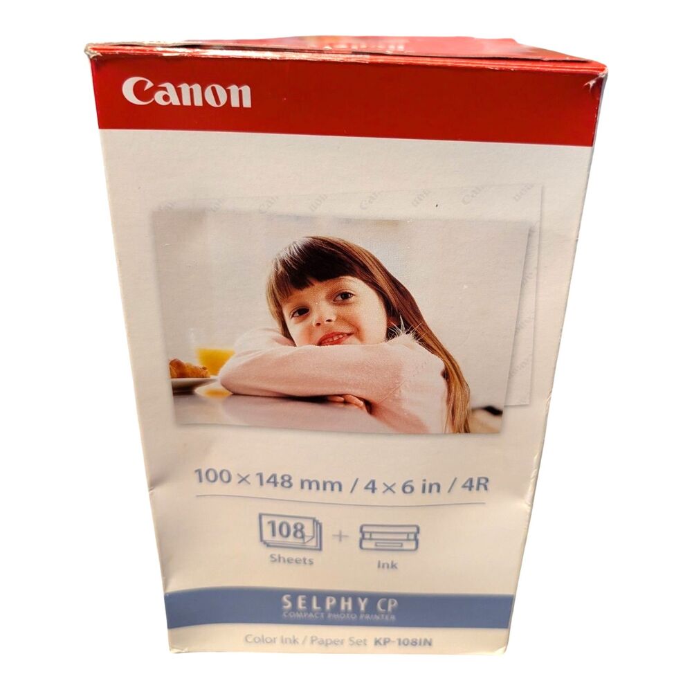 Canon Selphy CP 4x6 Color Ink Paper Set KP-108IN 108 Sheets 3 Ink Cart New